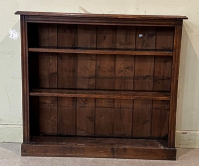 Lot 805 - A late 19th century oak open bookcase with two...