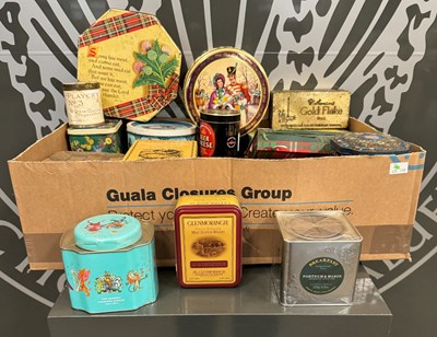 Lot 646 - A box of vintage advertising tins to include...