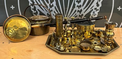 Lot 534 - A large collection of assorted brassware to...