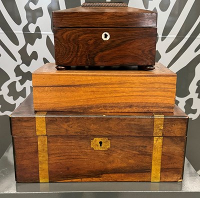 Lot 385 - A 19th century rosewood sarcophagus shaped tea...