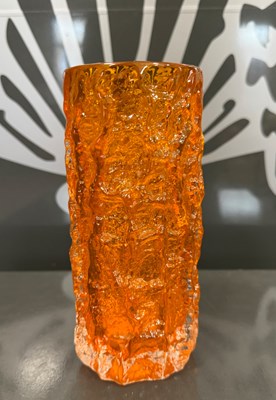 Lot 15 - A mid-century Whitefriars tangerine bark vase...