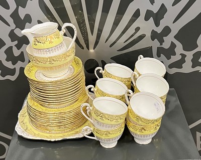 Lot 463 - A Royal Grafton part tea set, white and yellow...