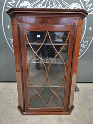 Lot 821 - A George III mahogany, satinwood and ebonised...