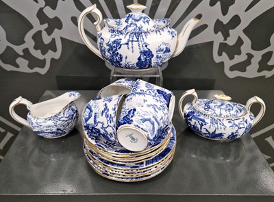 Lot 445 - A Royal Crown Derby blue and white Chinoiserie...