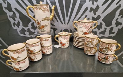 Lot 446 - A Japanese Satsuma part tea set, decorated...