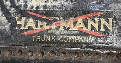 Lot 829 - An antique Hartmann Trunk Company USA metal...