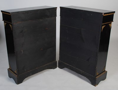 Lot 49 - A pair of 19th century ebonised Boulle pier...