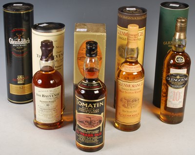 Lot 414 - Five boxed single malt Scotch whiskies...