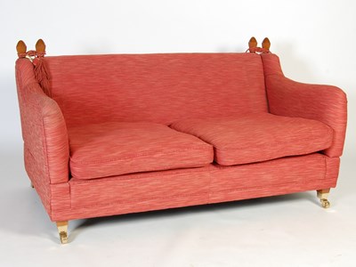Lot 37 - A Country House style drop-end sofa, the...