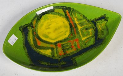 Lot 495 - A Poole Pottery Delphis pattern shaped oval...