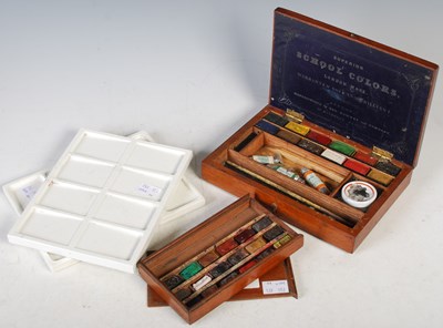 Lot 497 - An antique mahogany painter's box, the...