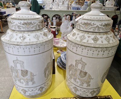 Lot 505 - A pair of 'Sia Home Fashion' ceramic jars and...