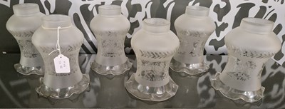 Lot 540 - A set of six antique clear and frosted glass...