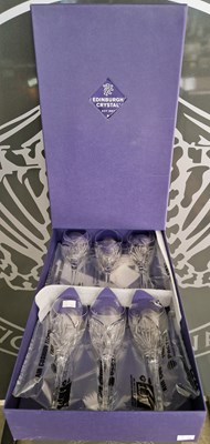 Lot 544 - A boxed set of six Edinburgh Crystal wine...