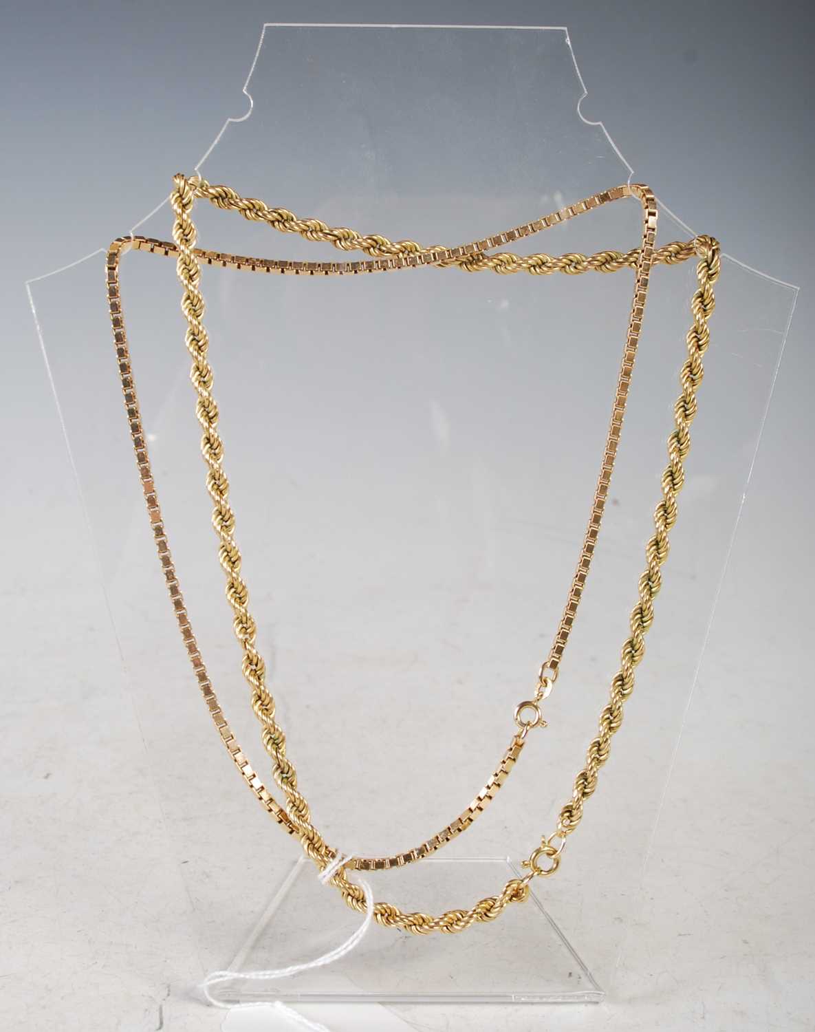 Lot 48 - Two 9ct gold necklaces, gross weight 24.8 grams.