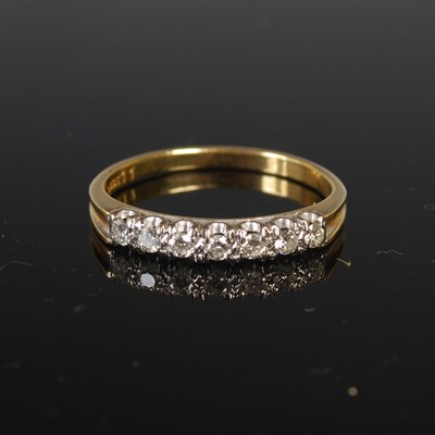 Lot 69 - A yellow and white metal diamond set ring, set...