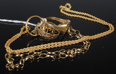 Lot 37B - A group of gold jewellery to include an 18ct...