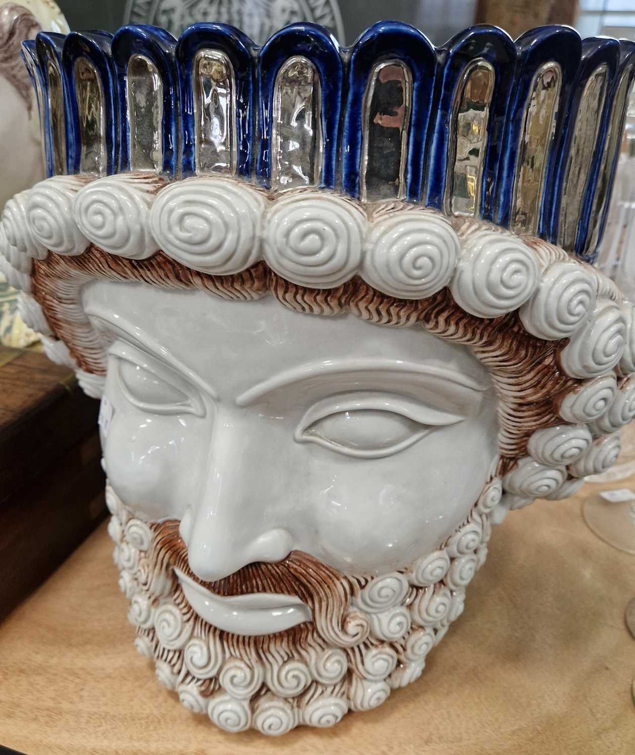 Lot 590 - A large 20th century ceramic model of Poseidon,...