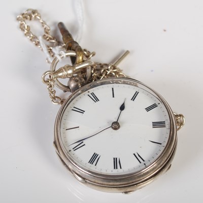 Lot 37H - A London silver cased open faced pocket watch,...