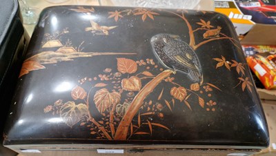 Lot 598 - A Japanese lacquer box, late 19th/ early 20th...