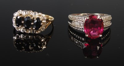Lot 37K - Two dress rings, to include an 18ct white gold,...