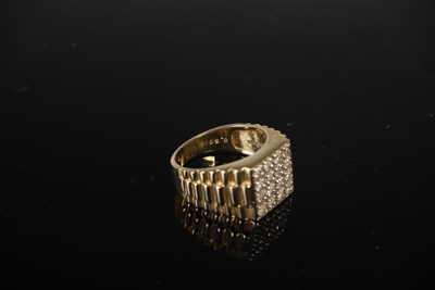 Lot 37 - A 9ct gold and diamond set dress ring, set...