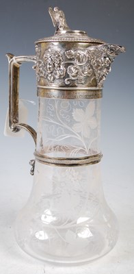 Lot 119 - A Victorian silver mounted claret jug, London,...