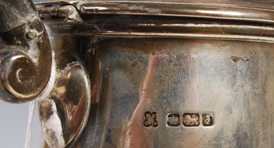 Lot 123 - A Sheffield silver hot water pot, 19.5cm high,...