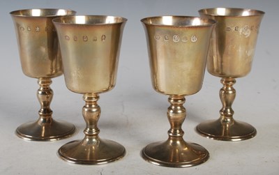 Lot 147 - A set of four modern silver goblets, Edinburgh...