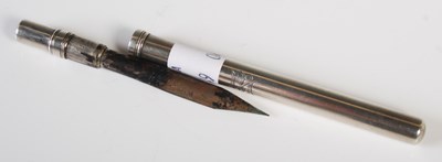 Lot 153 - S. Mordan & Co. a white metal ink pen, the...