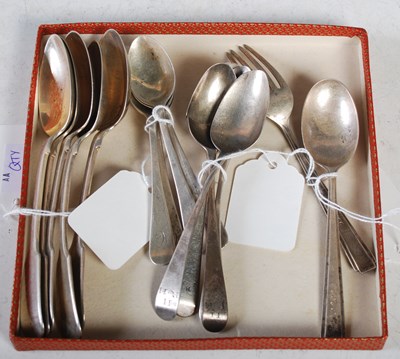 Lot 155 - A collection of silver flatware to include...