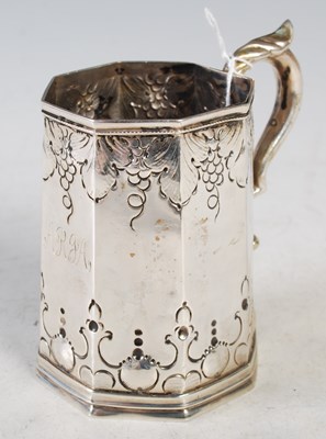 Lot 157 - A 19th century white metal christening mug, of...