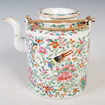 Lot 208 - A Chinese porcelain famille rose canton tea...