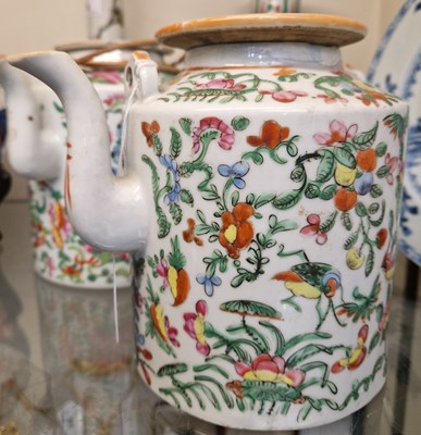 Lot 209 - A Chinese porcelain famille rose canton tea...