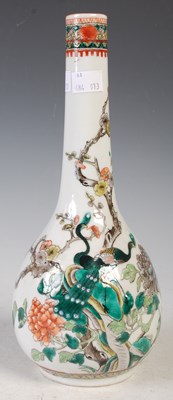 Lot 210 - A Chinese porcelain famille verte bottle vase,...