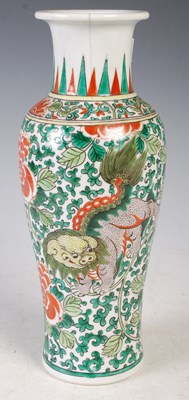 Lot 211 - A Chinese porcelain famille verte vase, Qing...