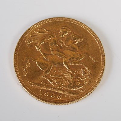Lot 214 - An Edward VII gold sovereign dated 1906.