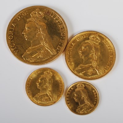 Lot 215 - A Victorian four coin Gold Jubilee set, dated...