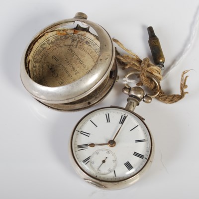 Lot 222 - A 19th century silver pair cased pocket watch,...