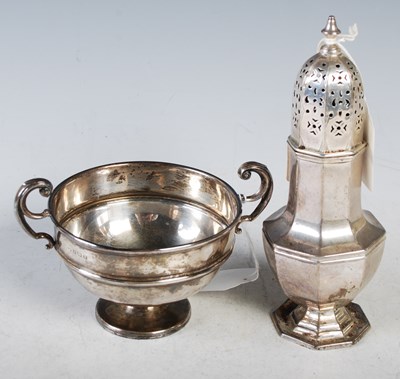Lot 190 - A Birmingham silver twin-handled footed bowl,...