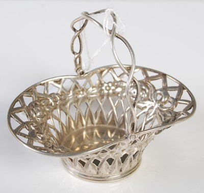 Lot 185 - A Birmingham silver miniature basket with...