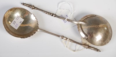 Lot 200 - A pair of Victorian silver serving spoons,...