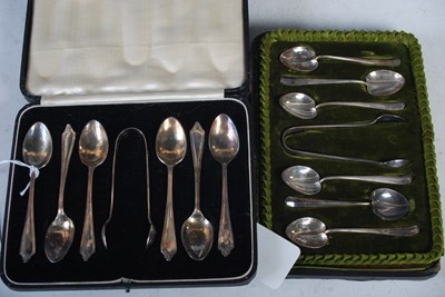 Lot 196 - A cased set of six Birmingham silver coffee...