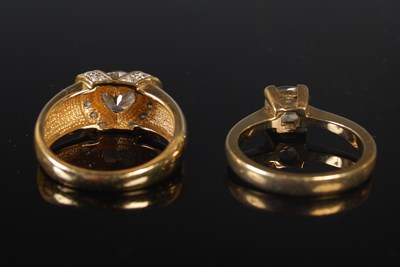 Lot 266 - Two gold rings comprising a 14ct gold 'QVC...