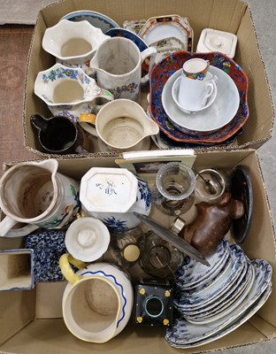 Lot 638 - Two boxes of mainly mixed ceramics to include...