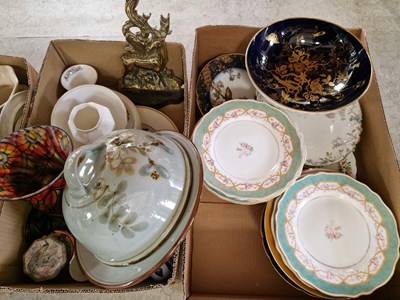 Lot 639 - Two boxes of mainly mixed ceramics to include...