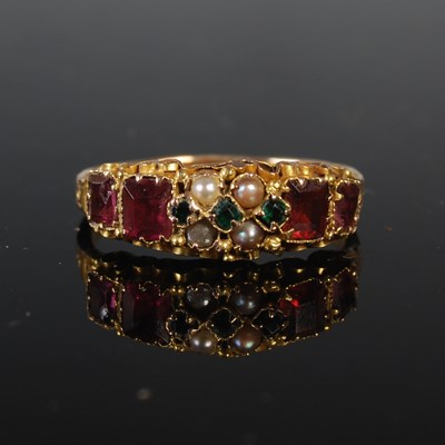 Lot 276 - A late 19th century yellow metal, garnet and...