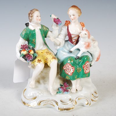 Lot 309 - A Sitzendorf porcelain figure group modelled...