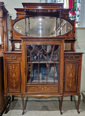 Lot 774 - An Edwardian mahogany inlaid mirror-back...