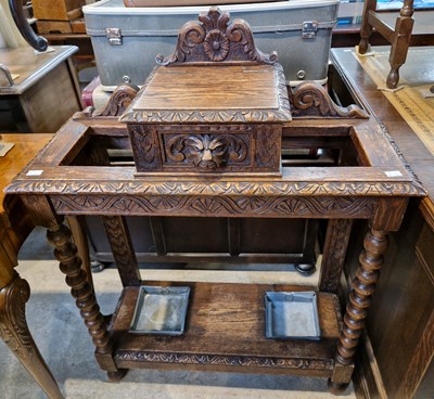 Lot 783 - A 19th centiury carved oak twin-division hall...